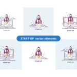 Rocket Start Up Vector